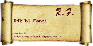 Rábl Fanni névjegykártya