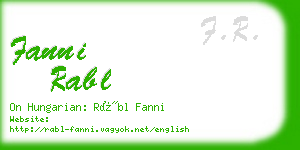 fanni rabl business card